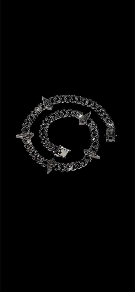 Cuban hip hop chain with barbed wire